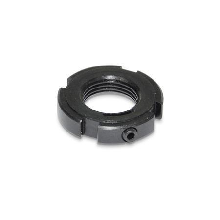 Otto Ganter Slotted Locknut with Thread Locking, GN 1804.2